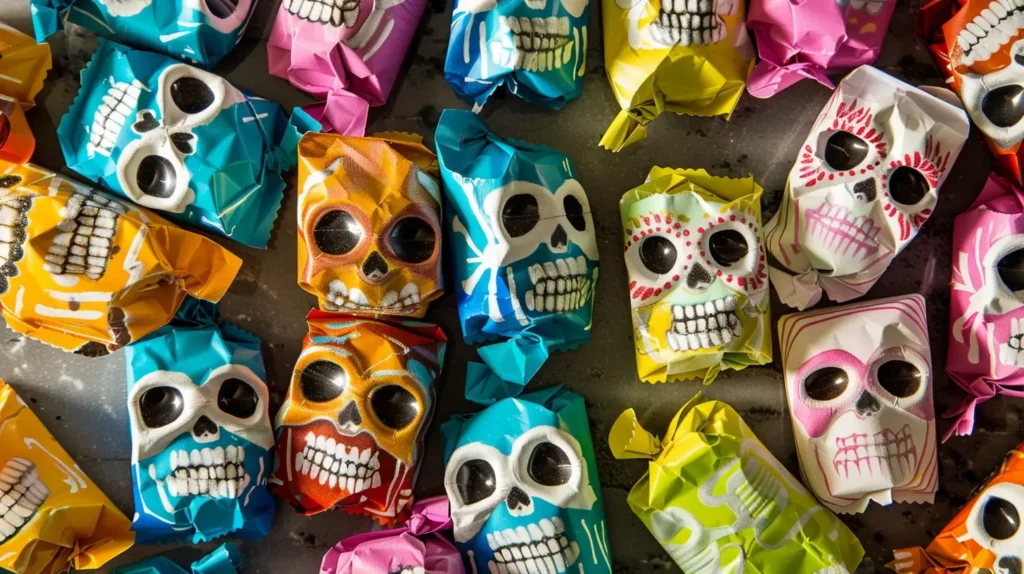 Candy Packaging with Skeleton Faces